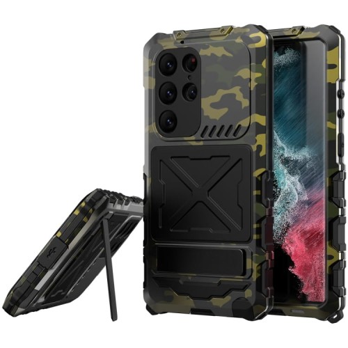 R-JUST Pancerne Metalowe Etui do Samsung Galaxy S23 Ultra 5G moro