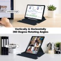 Granatowe Obrotowe Etui Bezprzewodowa Klawiatura do Samsung Galaxy Tab S9 FE