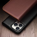 QIALINO Eleganckie Matowe Skórzane Etui do iPhone 15 Pro czarne