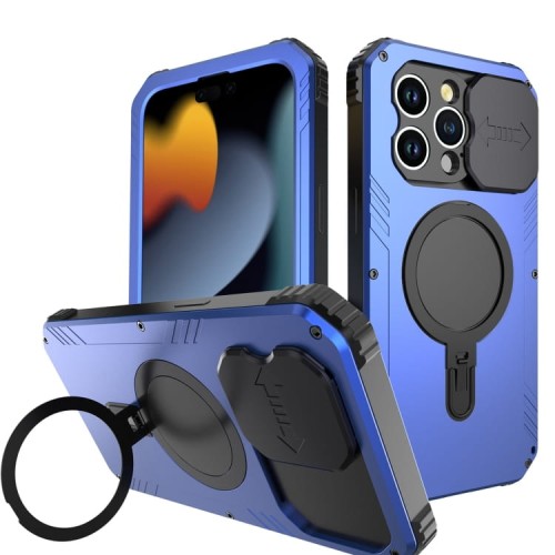 Pancerne Etui Antywstrząsowe z MagSafe do iPhone 15 Pro Max niebieskie