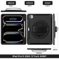 Czarne Pancerne Etui z Uchwytem i Podstawką do iPad Pro 13 2024