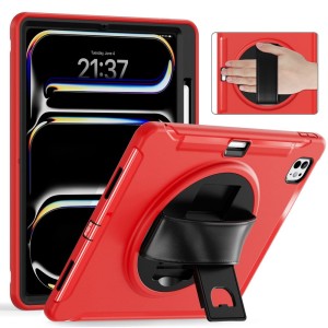 Czerwone Pancerne Etui z Uchwytem i Podstawką do iPad Pro 13 2024