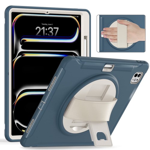 Szare Pancerne Etui z Uchwytem i Podstawką do iPad Pro 13 2024