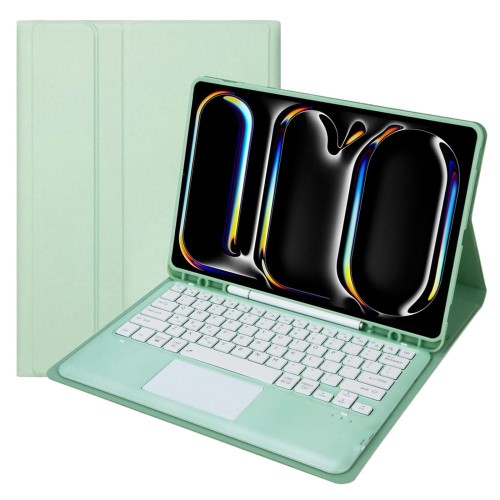 Miętowe Etui Bezprzewodowa Klawiatura TouchPad do iPad Pro 13 2024