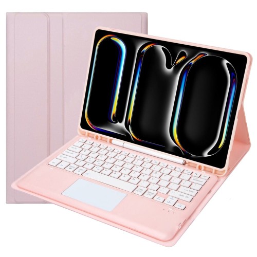 Różowe Etui Bezprzewodowa Klawiatura TouchPad do iPad Pro 13 2024