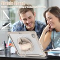 Beżowe Pancerne Etui z Uchwytem i Podstawką do iPad Pro 13 2024