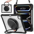 Pancerne Etui z Uchwytem, Podstawką i Paskiem do iPad Pro 13 2024 transparentno-czarne