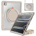 Pancerne Etui z Uchwytem, Podstawką i Paskiem do iPad Pro 13 2024 beżowe