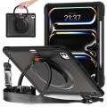 Pancerne Etui z Uchwytem, Podstawką i Paskiem do iPad Pro 13 2024 czarne