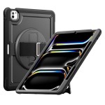 Mocne Etui z Uchwytem, Podstawką i Paskiem do iPad Pro 13 2024 czarne