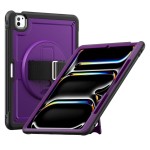 Mocne Etui z Uchwytem, Podstawką i Paskiem do iPad Pro 13 2024 fioletowe