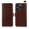 Skórzane Etui Pokrowiec do iPhone 16 Pro Max brązowe