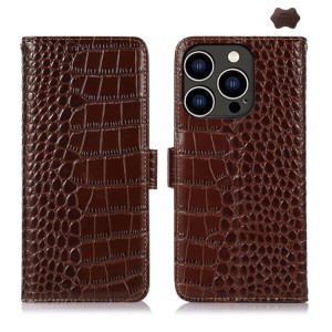 Skórzane Etui Pokrowiec do iPhone 16 Pro Max brązowe 