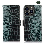 Skórzane Etui Pokrowiec do iPhone 16 Pro Max zielone
