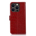 Skórzane Etui Pokrowiec do iPhone 16 Pro Max czerwone