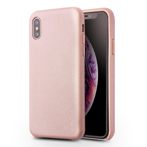 QIALINO Skórzane Etui Plecki do iPhne XS Max różowe