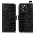 Skórzane Etui Pokrowiec do iPhone 16 Pro Max czarne