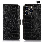Skórzane Etui Pokrowiec do iPhone 16 Pro Max czarne
