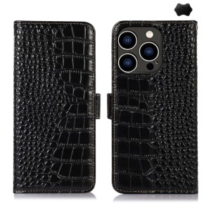 Skórzane Etui Pokrowiec do iPhone 16 Pro Max czarne