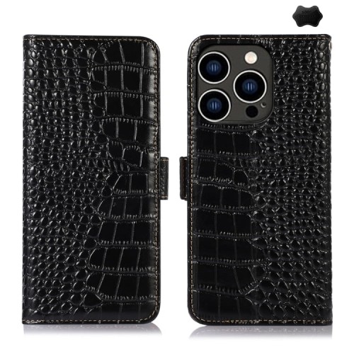 Skórzane Etui Pokrowiec do iPhone 16 Pro Max czarne