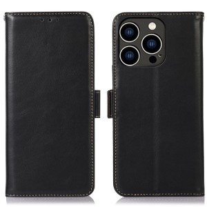 Skórzane Etui Pokrowiec RFID do iPhone 16 Pro Max czarny