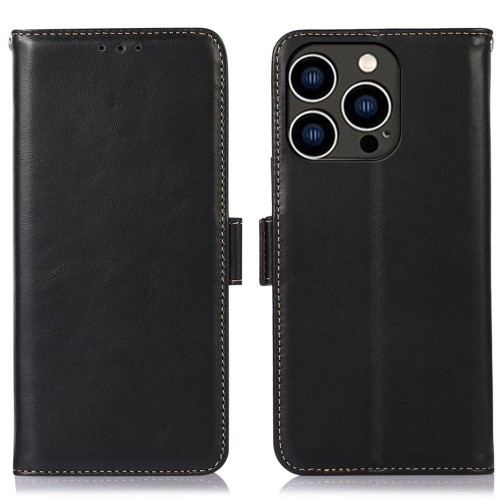 Skórzane Etui Pokrowiec RFID do iPhone 16 Pro Max czarny