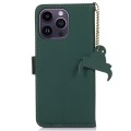 Skórzane Etui Pokrowiec RFID do iPhone 16 Pro Max zielony