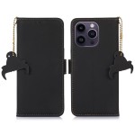 Skórzane Etui Pokrowiec RFID do iPhone 16 Pro Max czarny
