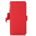 Skórzane Etui Pokrowiec RFID do iPhone 16 Pro Max czerwony