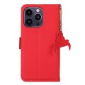Skórzane Etui Pokrowiec RFID do iPhone 16 Pro Max czerwony