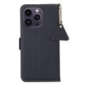 Skórzane Etui Pokrowiec RFID do iPhone 16 Pro Max granatowy