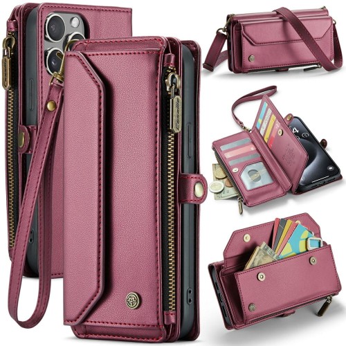 Bordowe Etui Pokrowiec Portfel CASEME do iPhone 16 Pro Max