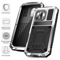 R-JUST Pancerne Etui Antywstrząsowe do iPhone 16 Pro Max srebrne