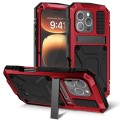 R-JUST Pancerne Etui Antywstrząsowe do iPhone 16 Pro Max czerwone