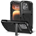 R-JUST Pancerne Etui Antywstrząsowe do iPhone 16 Pro Max czarne