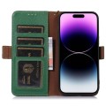 Skórzane Etui Pokrowiec RFID do iPhone 16 Pro Max zielone