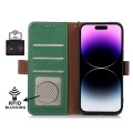 Skórzane Etui Pokrowiec RFID do iPhone 16 Pro Max zielone