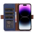 Skórzane Etui Pokrowiec RFID do iPhone 16 Pro Max granatowe