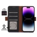 Skórzane Etui Pokrowiec RFID do iPhone 16 Pro Max czarne