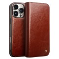 QIALINO Eleganckie Skórzane Etui do iPhone 16 Pro Max brązowe