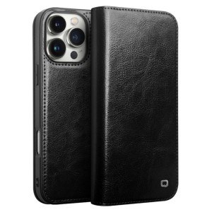 QIALINO Eleganckie Skórzane Etui do iPhone 16 Pro Max czarne