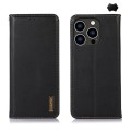 Skórzane Etui Pokrowiec KHAZNEH do iPhone 16 Pro Max czarne