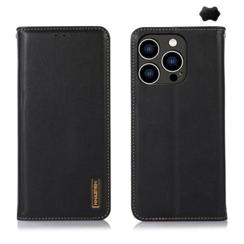 Skórzane Etui Pokrowiec KHAZNEH do iPhone 16 Pro Max czarne