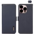 Skórzane Etui KHAZNEH z RFID do iPhone 16 Pro Max niebieskie