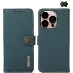 Skórzane Etui KHAZNEH z RFID do iPhone 16 Pro Max zielone
