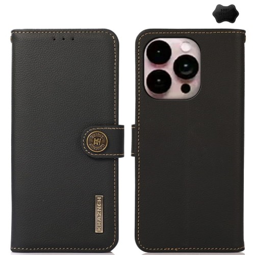 Skórzane Etui KHAZNEH z RFID do iPhone 16 Pro Max czarne