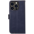 Skórzane Etui Pokrowiec RFID do iPhone 16 Pro granatowy