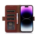 Skórzane Etui Pokrowiec RFID do iPhone 16 Pro brązowy