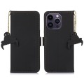Skórzane Etui Pokrowiec RFID do iPhone 16 Pro czarny