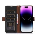 Skórzane Etui Pokrowiec RFID do iPhone 16 Pro czarny